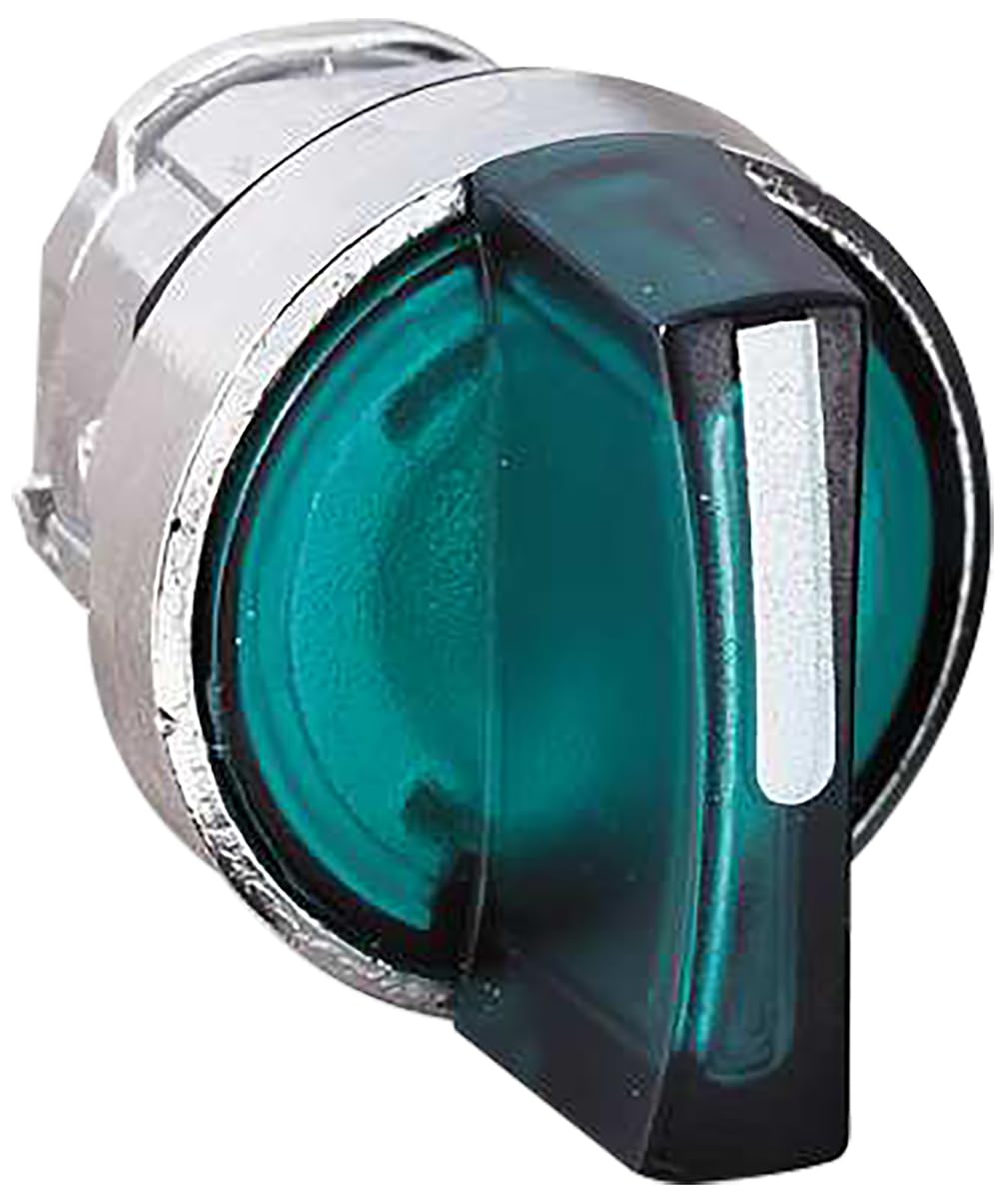 Schneider Electric ZB4BK1833 Selector Switch Head, Green Illuminated Selector Switch Head Ø22 3-Position Spring Return