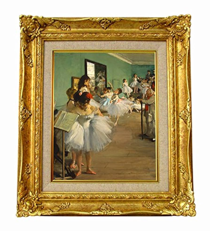 エドガー・ドガ　『ダンスのレッスン』　世界の名画　絵画　複製　印刷画 Amazon.co.jp: 世界の名画 ドガ ダンス教室 ジクレーキャンバス