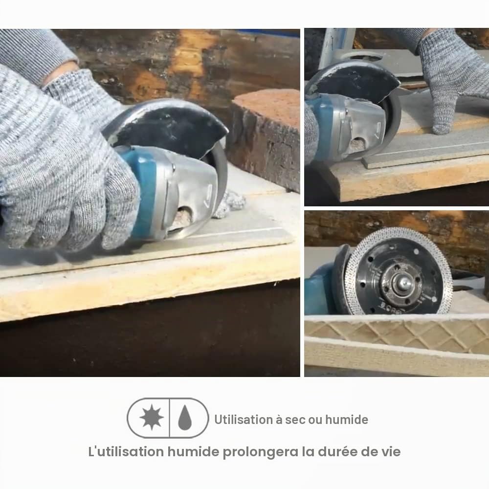 SHDIATOOL Disque à Tronçonner Diamant 180mm avec Maillé Turbo pour Porcelaine Tuile Céramique Granit Marbre （Dia 7 Pouces）
