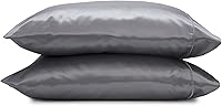 Vista 1 de Paquete de 2 fundas de almohada estándar - Fundas de almohada suaves y sedosas - Satén - Ideal para cabello y piel - Lujo - Fundas de almohada