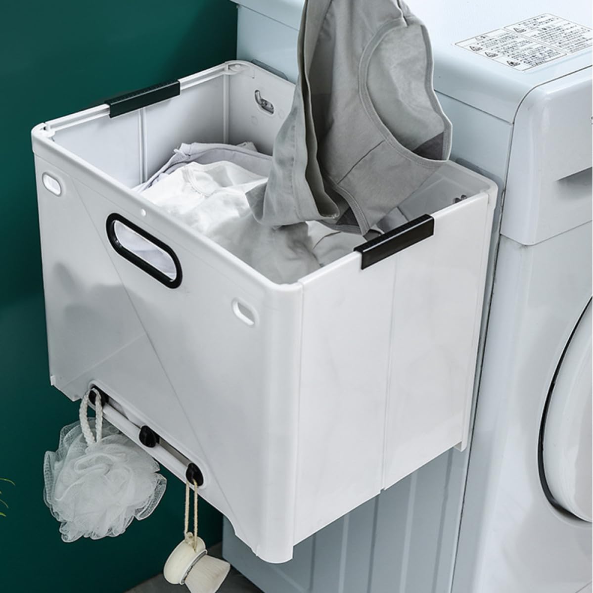 Mipcase Cesto Portabiancheria Stili multipli Pieghevole da Parete in Plastica Pp Grande Capacità e Design Traforato, Leggero e Resistente, per Bagno e Appartamenti Stili multipli