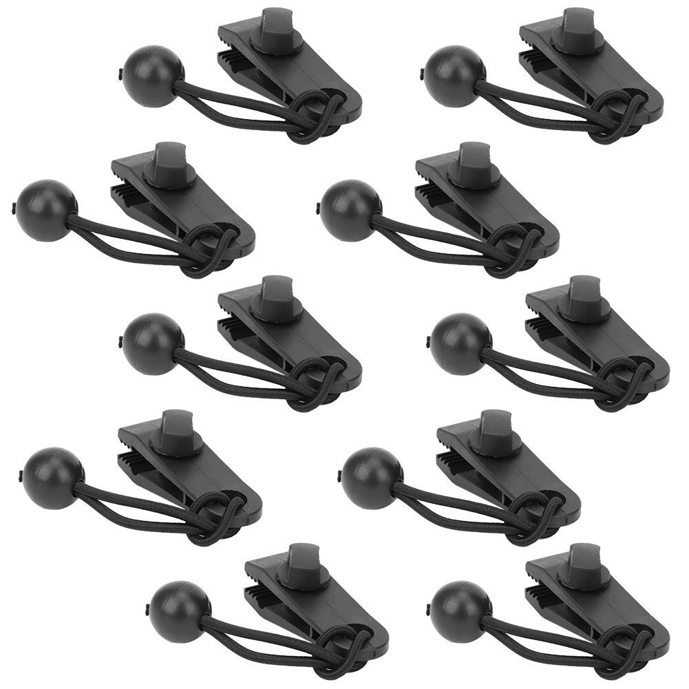 Alomejor 10 Piezas Clips de Lona para Carpa, Abrazadera de fijación con cordón elástico