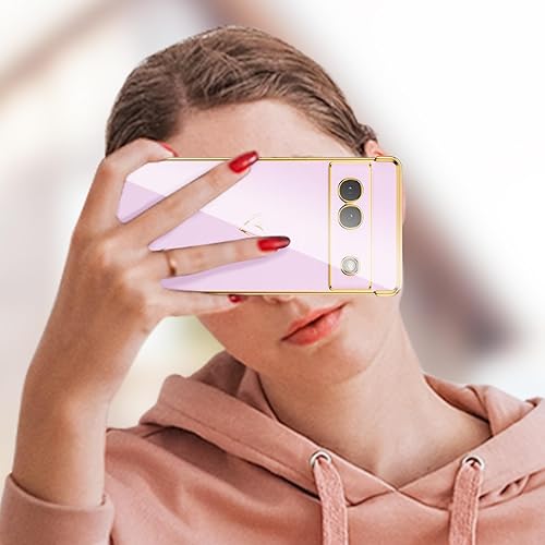 Miniatura 6 de ZTOFERA Funda diseñada para Google Pixel 7a, bonito patrón de corazones de amor con borde chapado y protección de lente de cámara, para Google Pixel