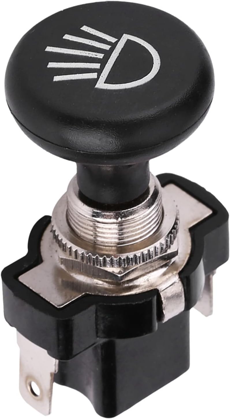 Amazon ユニバーサルゴルフカートヘッドライトプッシュプルスイッチ、ゴルフカートEZGOクラブカーヤマハ用12V車ヘッドライトプッシュ