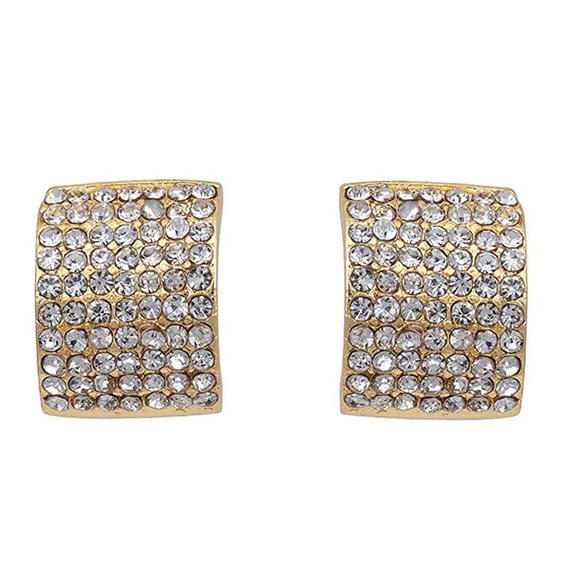 EsteleWomen's Gehena - Gold Tone Super Bling Huggie Stud Earrings