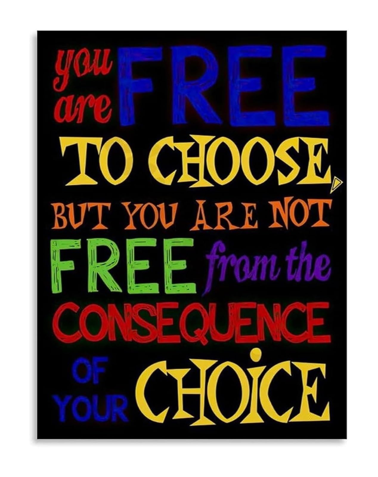NWPNLXEA Quotes Wall-Art for Teens Motivational Poster Youth Inspiration for Room Dorm and School Framed,16x24inch(40x60cm)