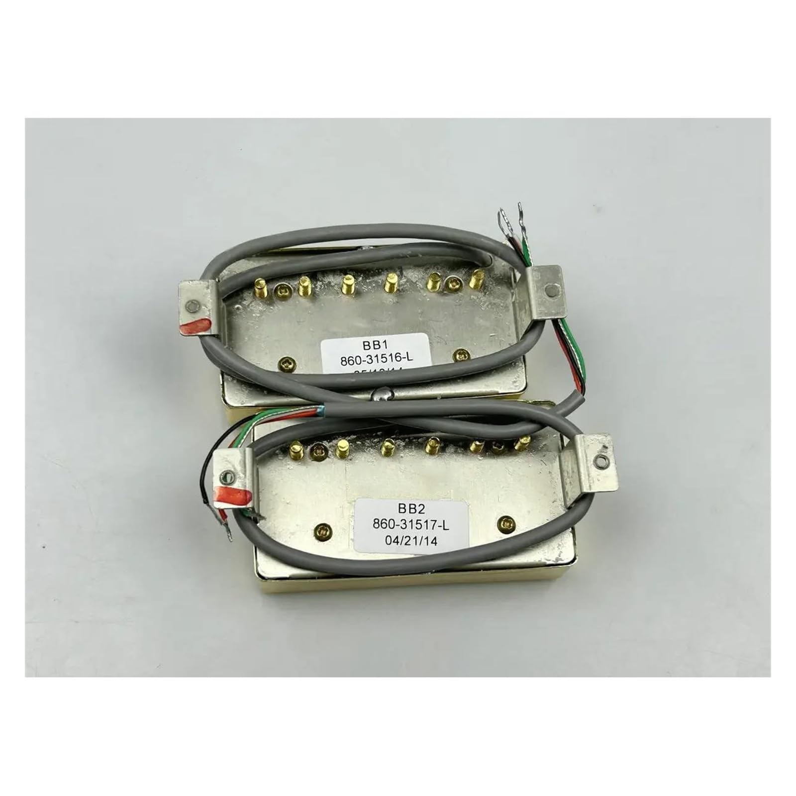 E-Gitarre Pickups Set 1 Set Gitarren-Tonabnehmer Alnico V BB1 BB2 Humbucker-Tonabnehmer 4C Für E-Gitarre Gold Nickel (Color : 1C, Size : Nickel)