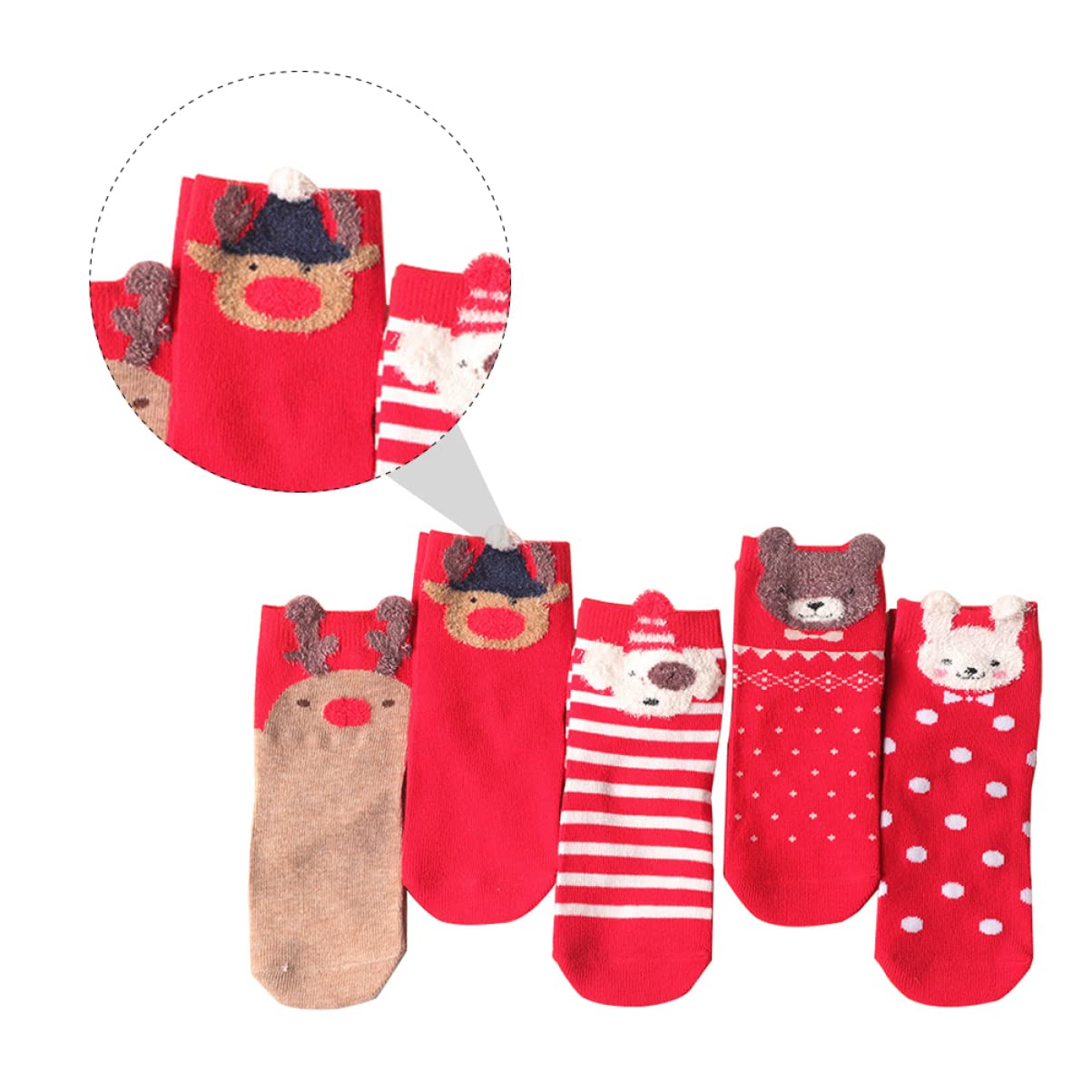GALPADA 15paia Calzini Natalizi Cotone Per Calzini Creativi Tema Cartoon Design Alla Moda Misura Per Anni Caldi e Antiscivolo Per Festività e Uso Quotidiano