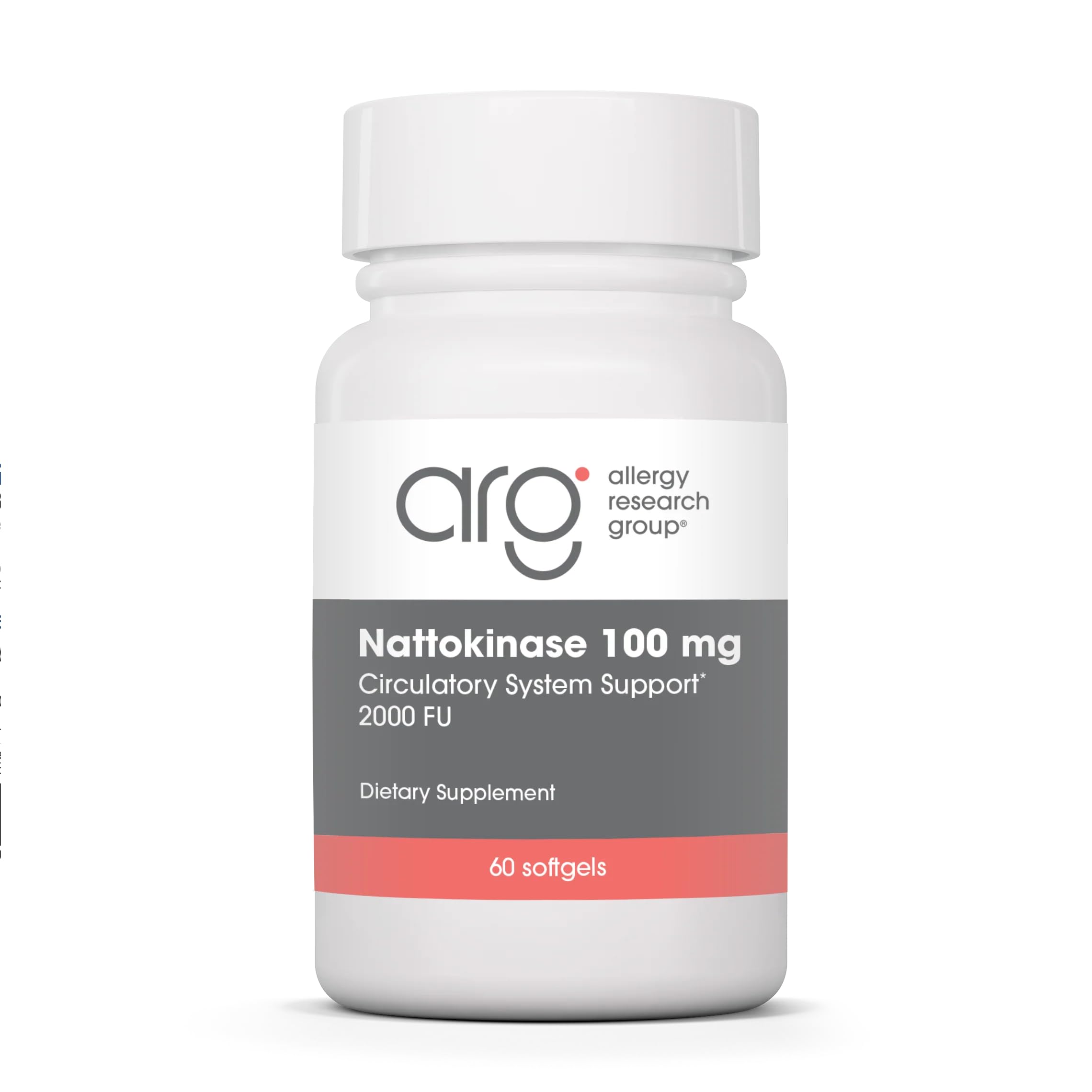 Allergy Research Group - Nattokinase Supplement NSK-SD 2000 FU, 100mg - Cardiovascular/Circulatory Health - 60 Softgels 60 Count (Pack of 1)