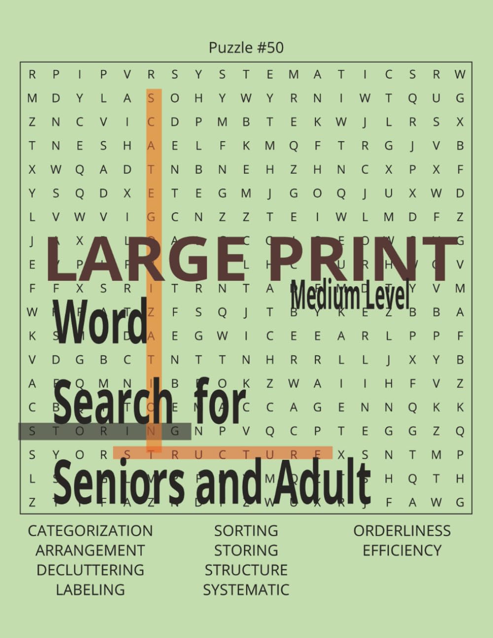 Word Search book for Senior and Adults: Large Print, Relaxing and Fun Brain Games to Improve Memory, Focus and Vocabulary/Simple puzzle for Adults and Seniors