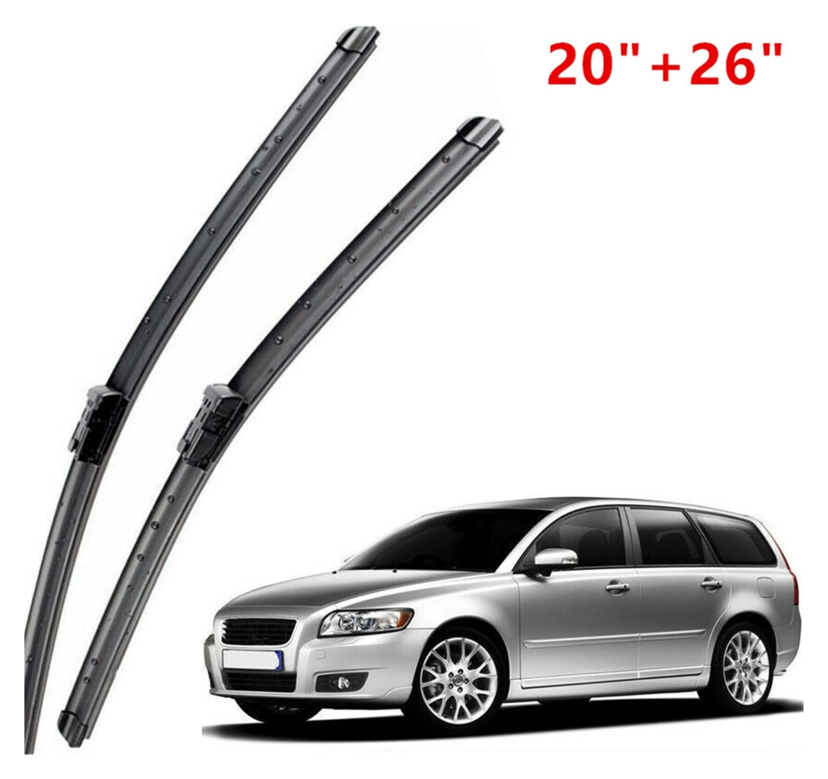 Hojas de repuesto Juego De Escobillas De Limpiaparabrisas Delantero Para V-olvo V50 Serie Completa 2007-2011