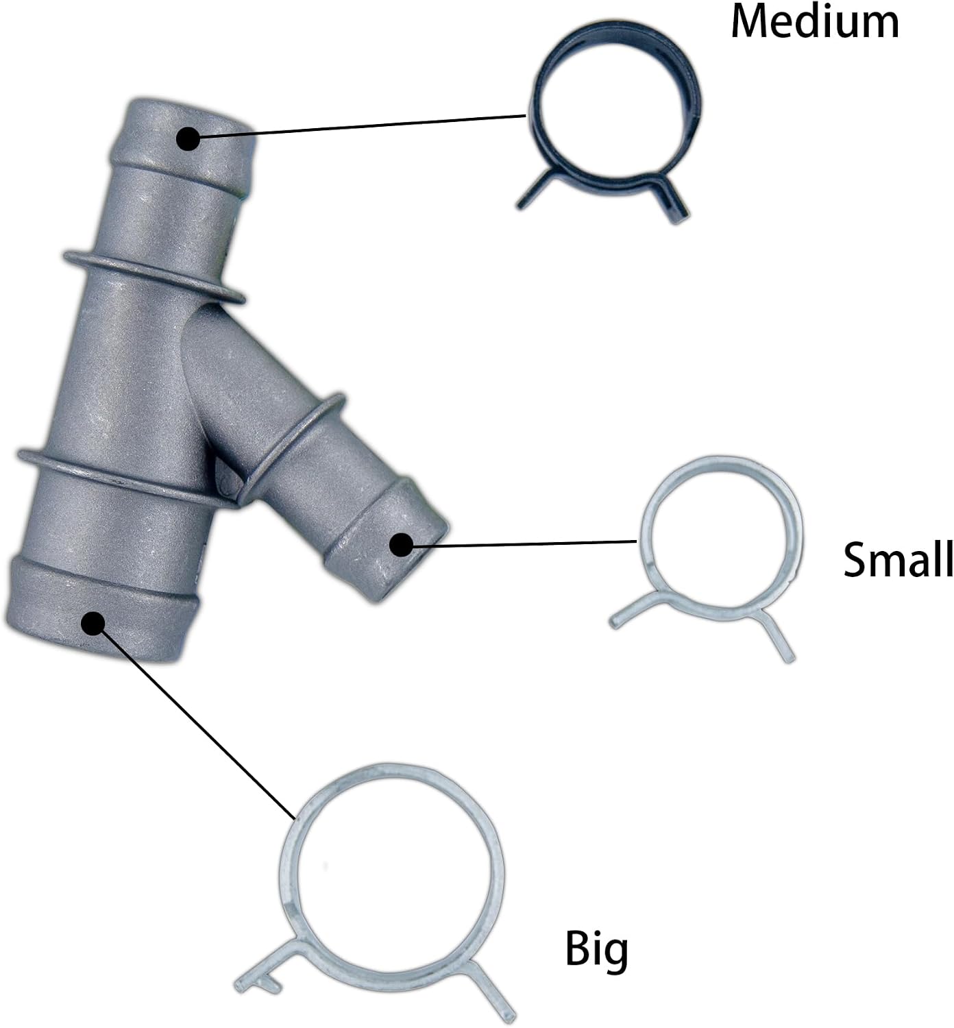 Coolant Radiator Hose Y Connector, Coolant Hose Junction Compatible with Silverado Suburban Tahoe Avalanche Cheyenne Sierra Yukon Escalade (Upgrade Aluminum)