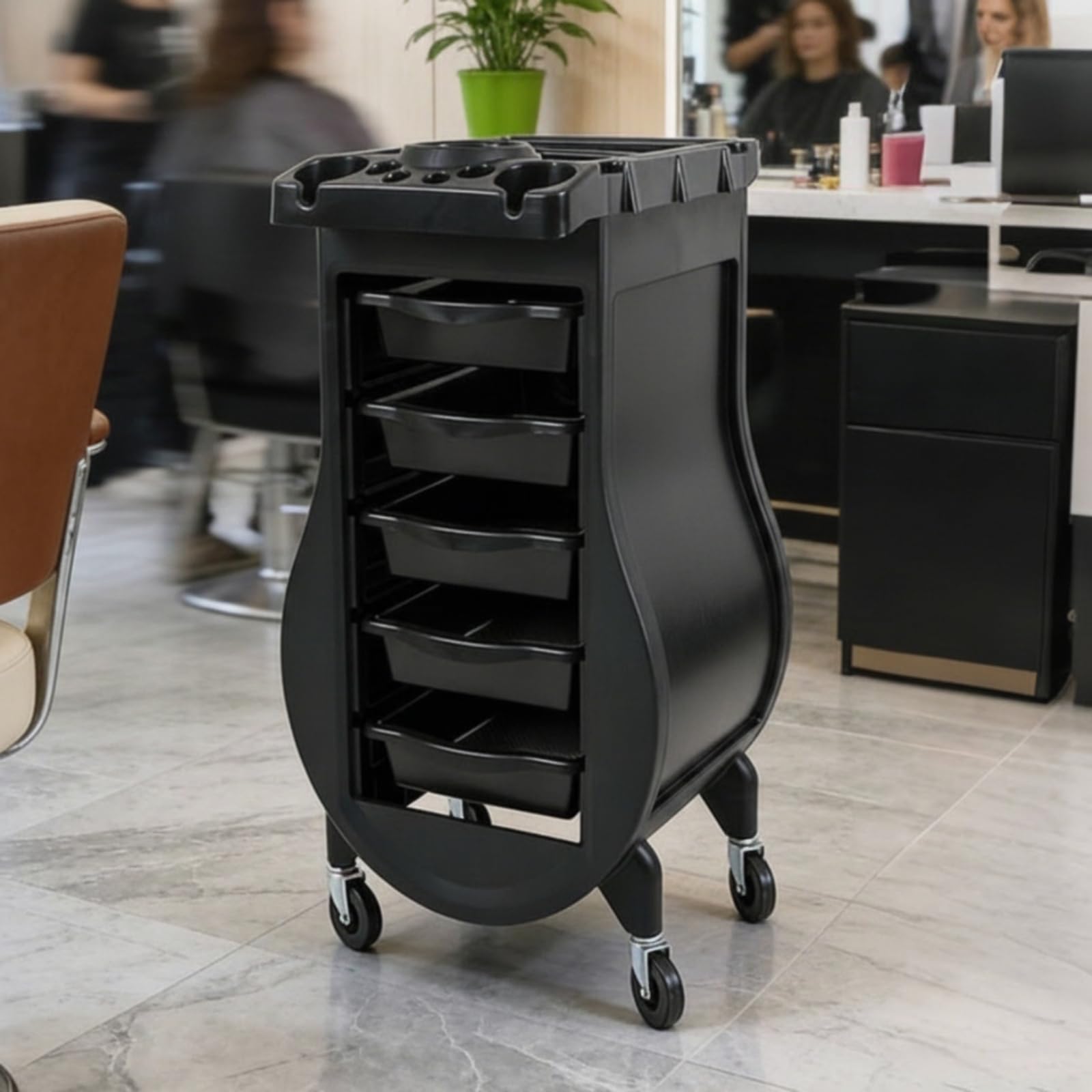 Chariot Coiffure Mobile sserte Salon Coiffure Professionnel Chariot Salon avec Tiroirs pour Coiffeurs, Barbiers, Barber Shop