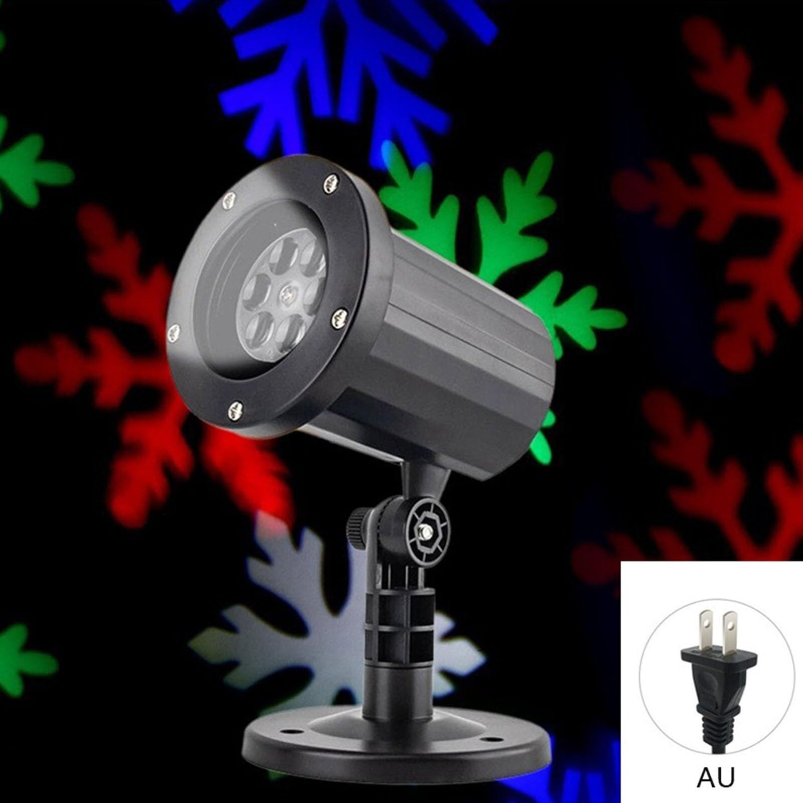 Proiettore di luci natalizie per esterni, proiettore a LED con fiocco di neve, decorazioni per le vacanze, IP65, resistente alle intemperie, proiettore da neve regolabile a 180° per faretti, Capodanno