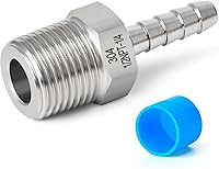 Vista 6 de TAISHER 2 piezas de forja de acero inoxidable 304 de accesorios de manguera de aire, accesorios de púas de manguera de 1/4 pulgadas x 1/2 pulgadas