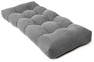 72-Inch Grey Chenille Bench Cushion for Indoor Furniture