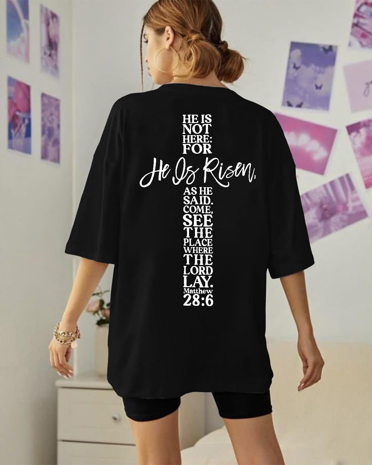 A Lot Can Happen in 3 Days T Shirt Womens Christian Easter Tshirts Heart Jesus Cross Printed Oversized Short Sleeve Tops - Image 4