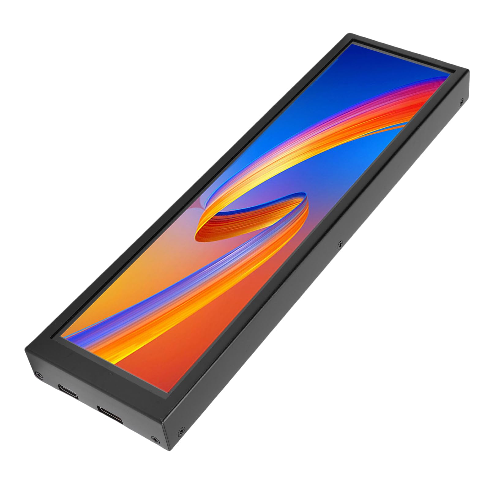 ZJchao 8,8-calowy Wyświetlacz Temperatury Komputera, Monitor LCD FHD IPS 1920x480 z obudową ze Stopu Aluminium do Obudowy Komputera Monitorowanie Procesora GPU RAM (Wersja zwykła)