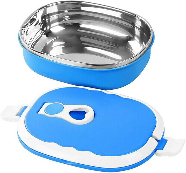 Thermal Bento Lunch Box with Stainless Steel Thermal Insulation, Food Container Leak Proof For Kids Adult Student Children, Portable Food Storage Box for Work School Office Picnic (Blue 1 layer)