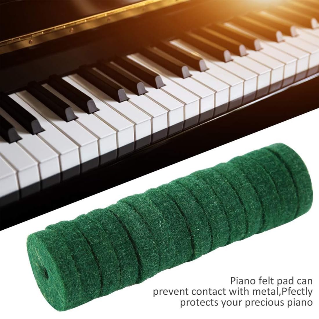 Confezione da 90 punzonature in feltro verde per regolare la guida anteriore e bilanciare la tastiera del tuo pianoforte - parti di riparazione di alta qualità con rondelle da 22 mm.