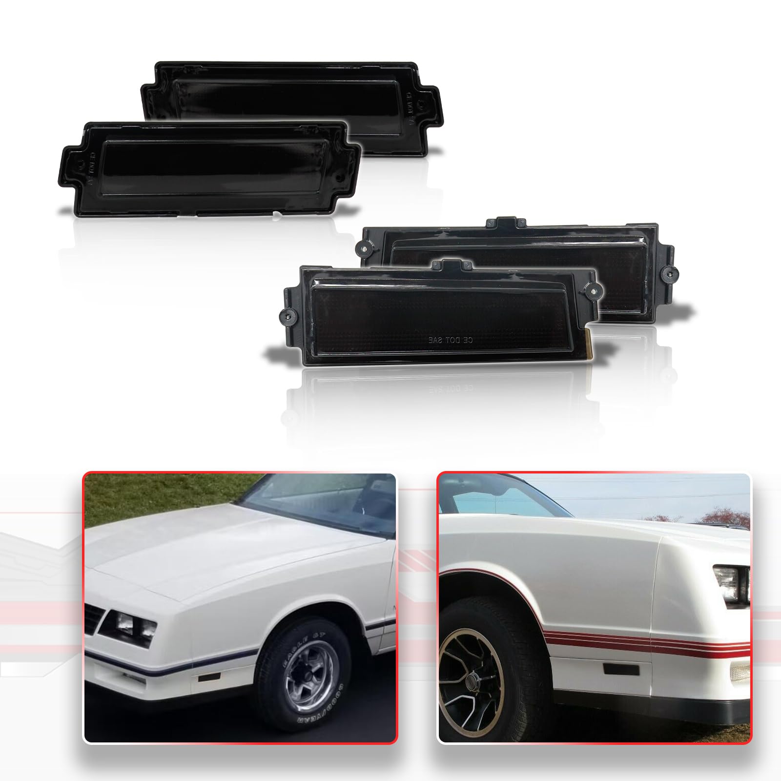 2PC Smoked Front Side Marker Parking Lights Lens For 1981-1988 - Foto 2