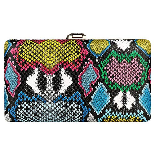 Image of Gets Multicolor Snakeskin Purse for Women Box Evening Bag Green Snakeskin Clutch Handbag Party Wedding