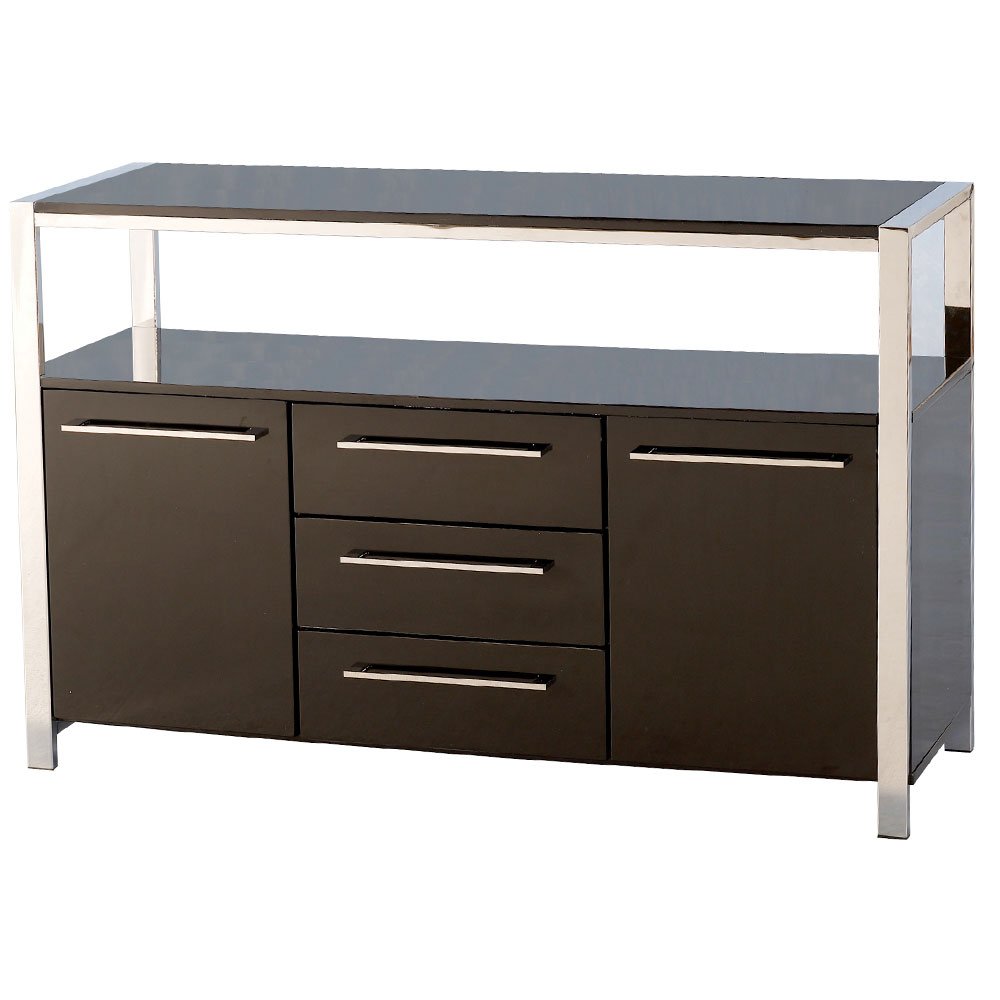 Charisma High Gloss 2 Door Sideboard in Black -