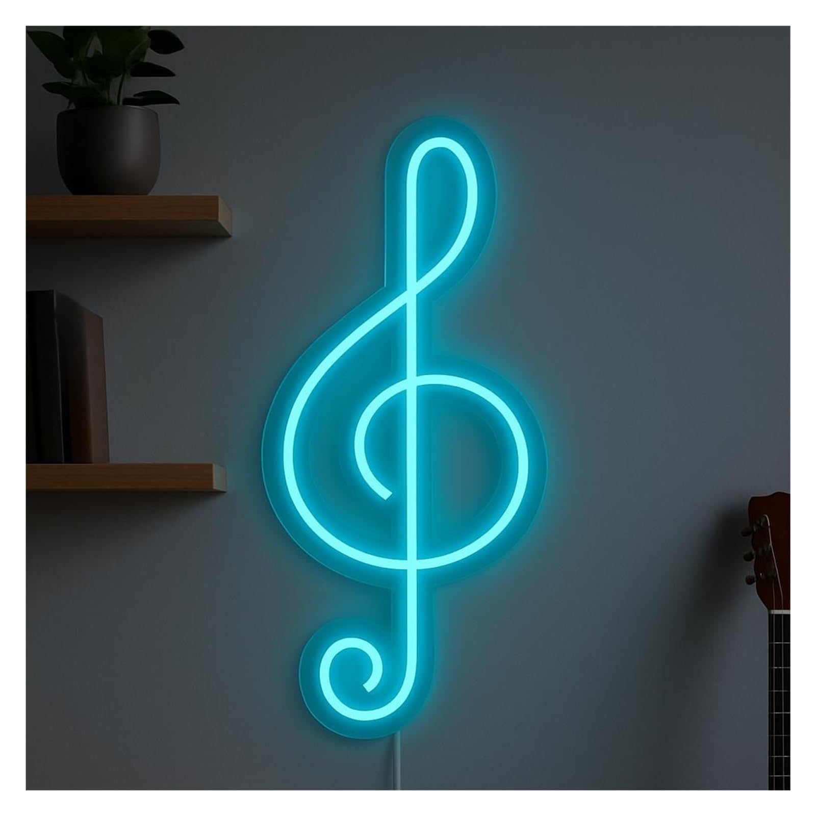 SHOUXI Sign Lamp Music Note Neon Sign, Suitable for Studio Wall Decor with Dimmable 38cm
