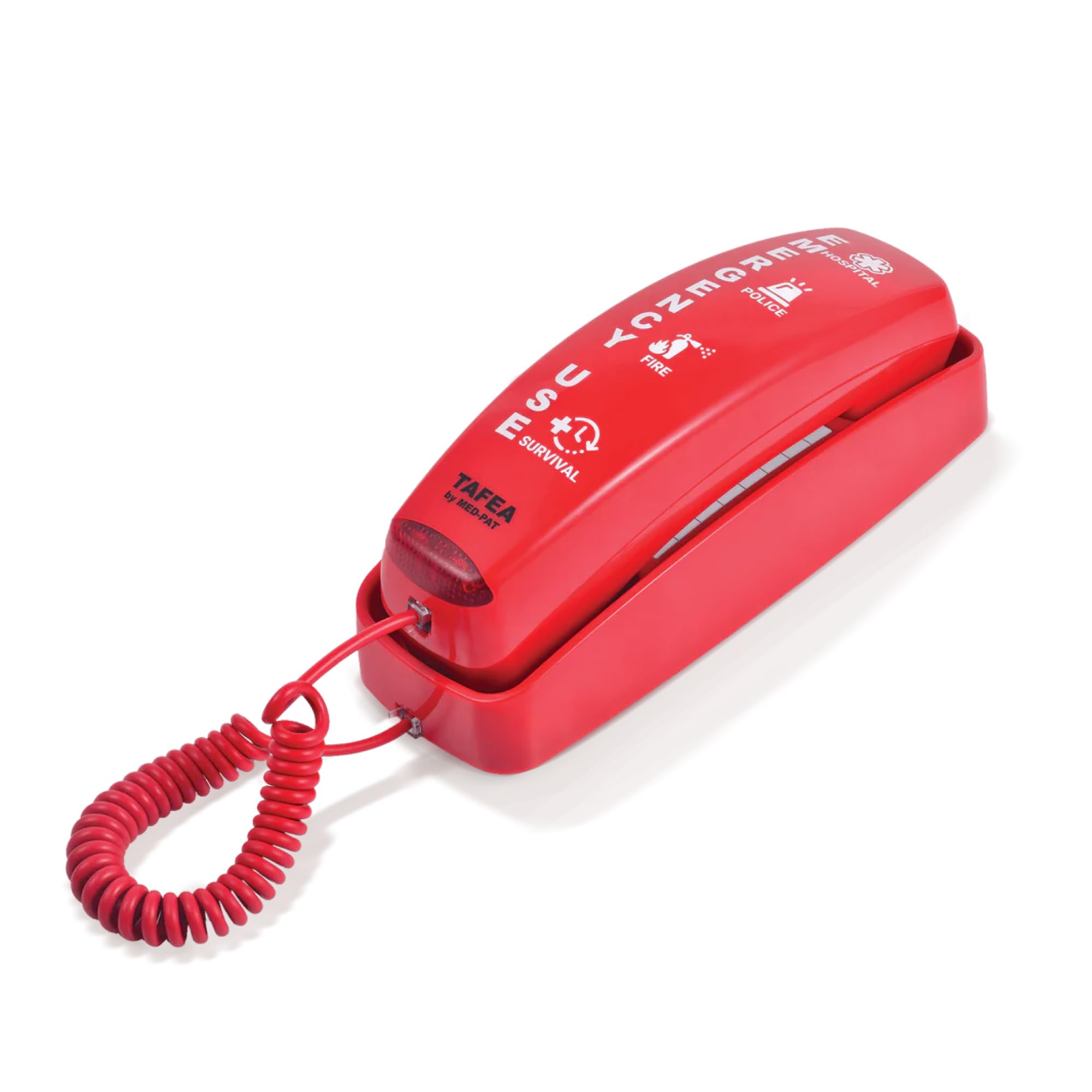 Med-Pat FIRST by TAFEA Emergency One-Touch Dialer - Instant Lifeline - H.E.L.P. Technology Emergency Response - Patented Enhanced Microphone - Increase Distance to Hear Background Noise - Crisis Phone