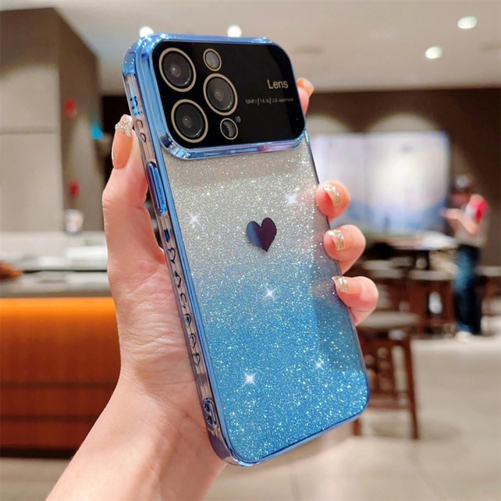 Coque iPhone 14 Pro Max Paillettes Dégradées Bleu Sierra Souple - 6