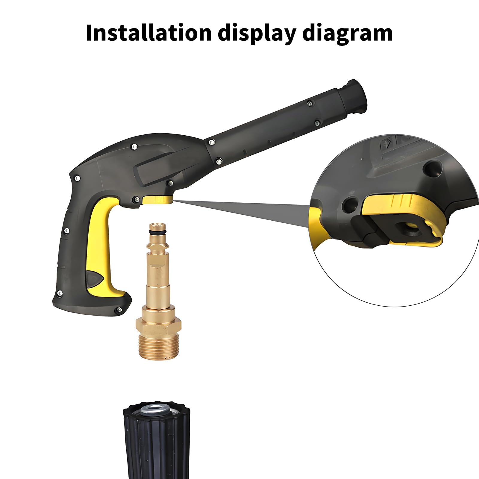 Wjelet Quick-Click Adaptor for High Pressure Hoses with M22x1.5 Internal Thread Compatible with Kärcher K2 K3 K4 K5 K6 K7 Pressure Washer Brass 108mm Length - Image 3