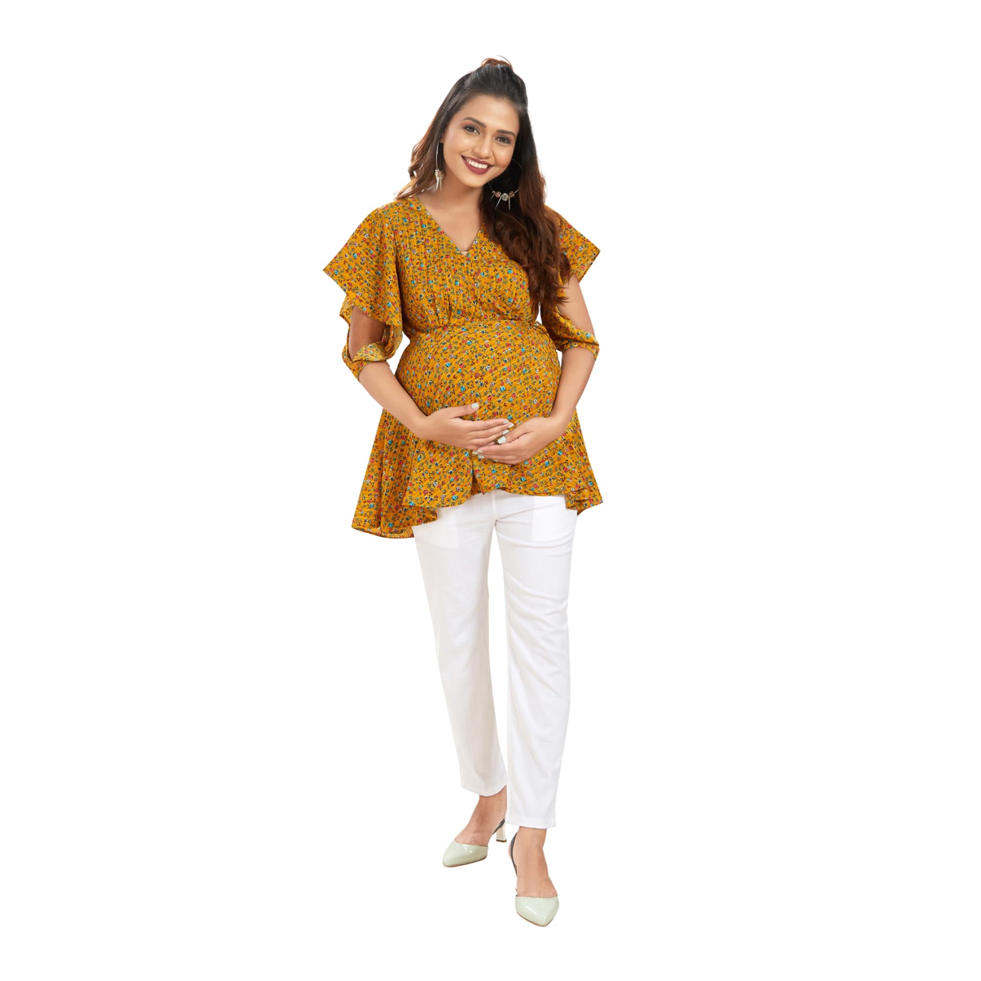 Rust Overlap Tieup Maternity Top | Red | L-image-39
