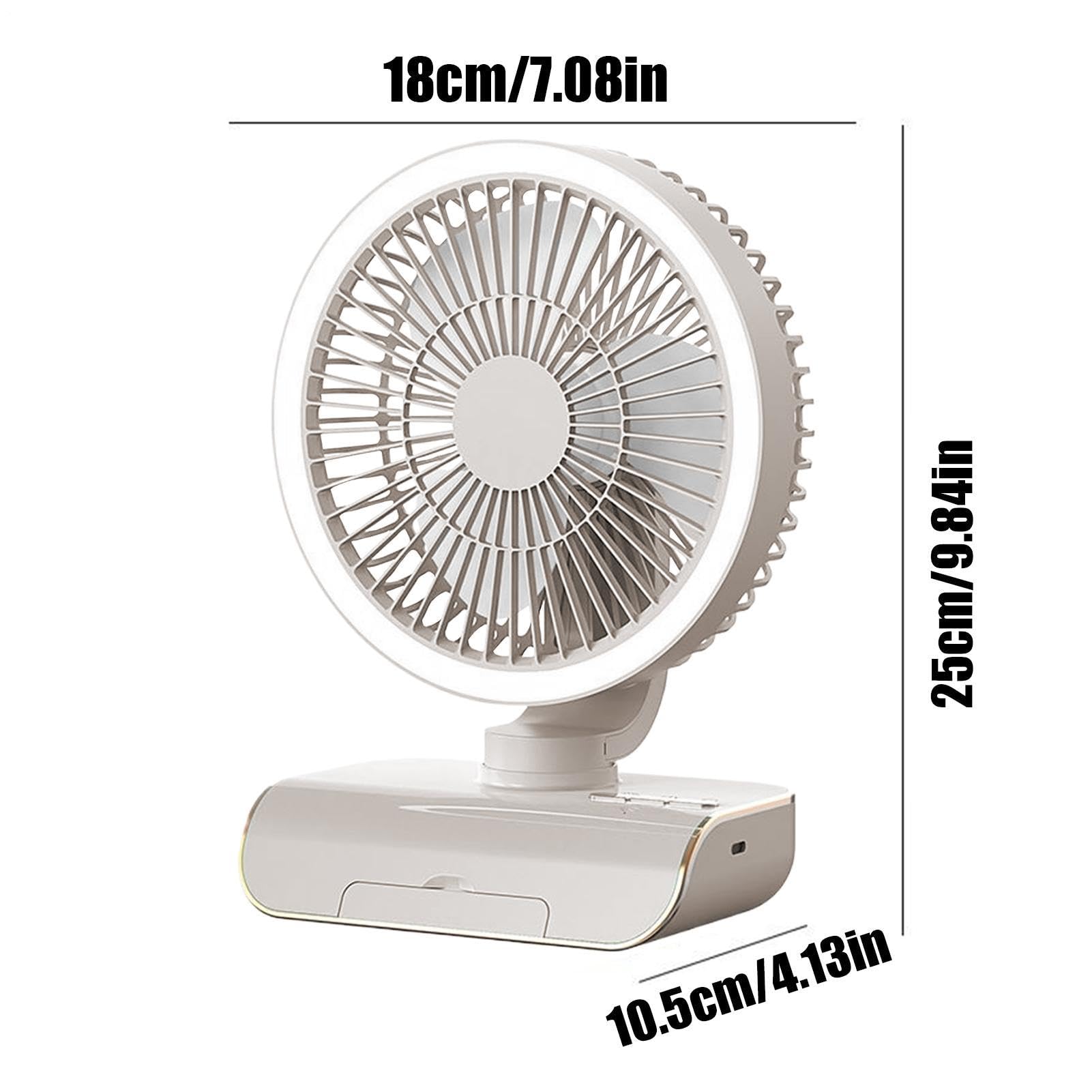 Generico Ventilatore Da Tavolo Oscillante | 5 Velocità Ventilatore Personale Oscillante con Telecomando | 2000mAh Ricaricabile Rinfrescante Aria, da Viaggio per Uomo e Donna