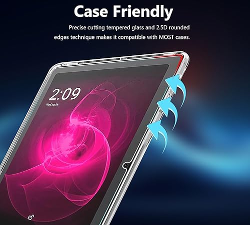 Miniatura 3 de T-Mobile REVVL Tab 5G - Protector de pantalla de vidrio templado de 10.36 pulgadas (2023), antihuellas, dureza 9H, compatible con fundas, sin
