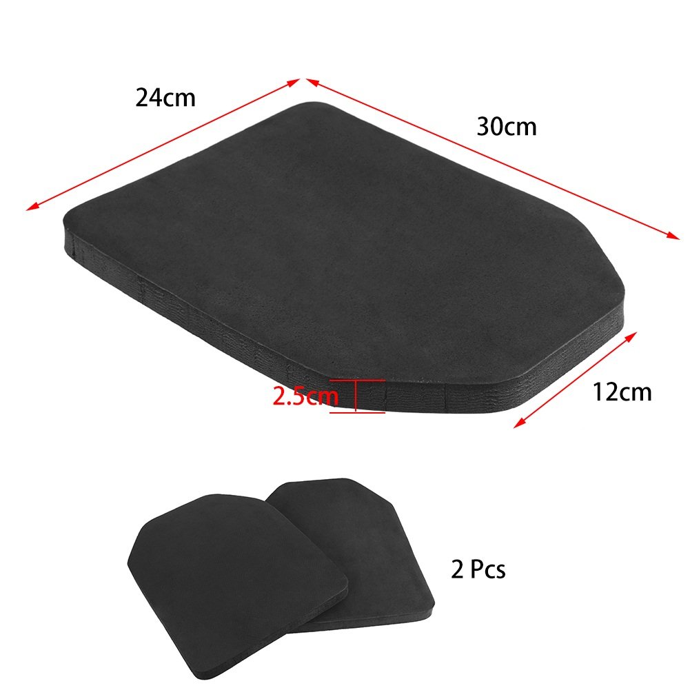 Veste Tactique Protection Pad, 2 Pcs EVA Léger Assiette Ensemble Airsoft Paintball Gilet Protection Retour Protection Pad Grand Accessoire pour Airsoft Et Paintball