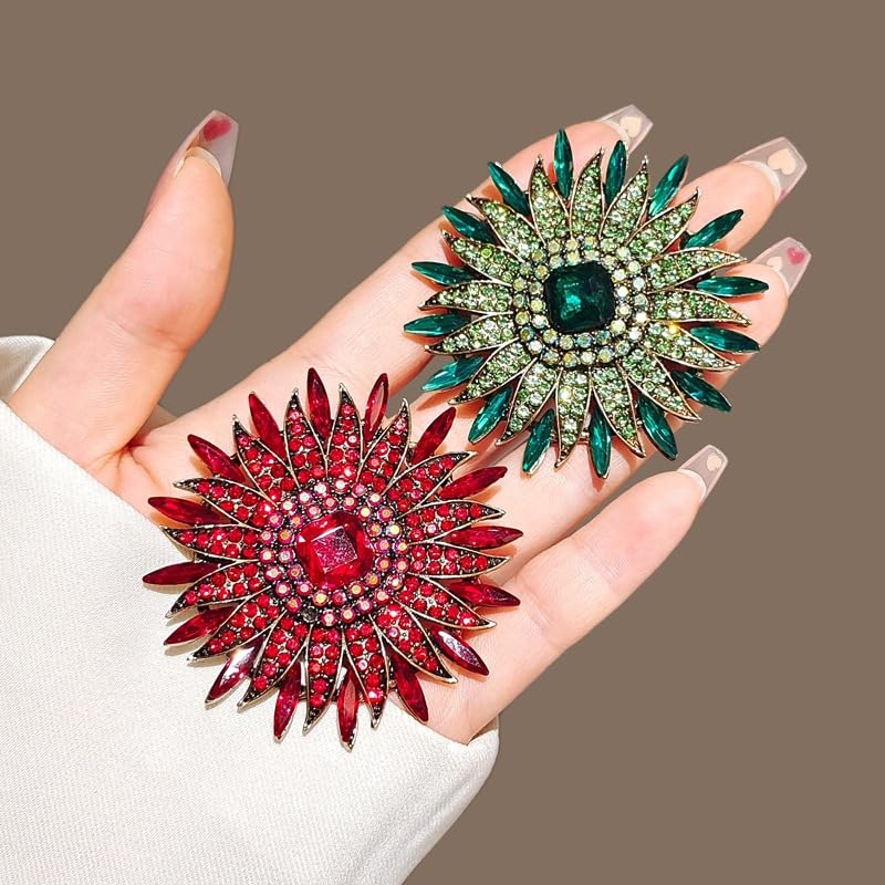 Image of Rhinestone Crystal Sunflower Brooch Pin Elegant Wreath Brooch Clothing Hat Bag Skirt Accessories for Women