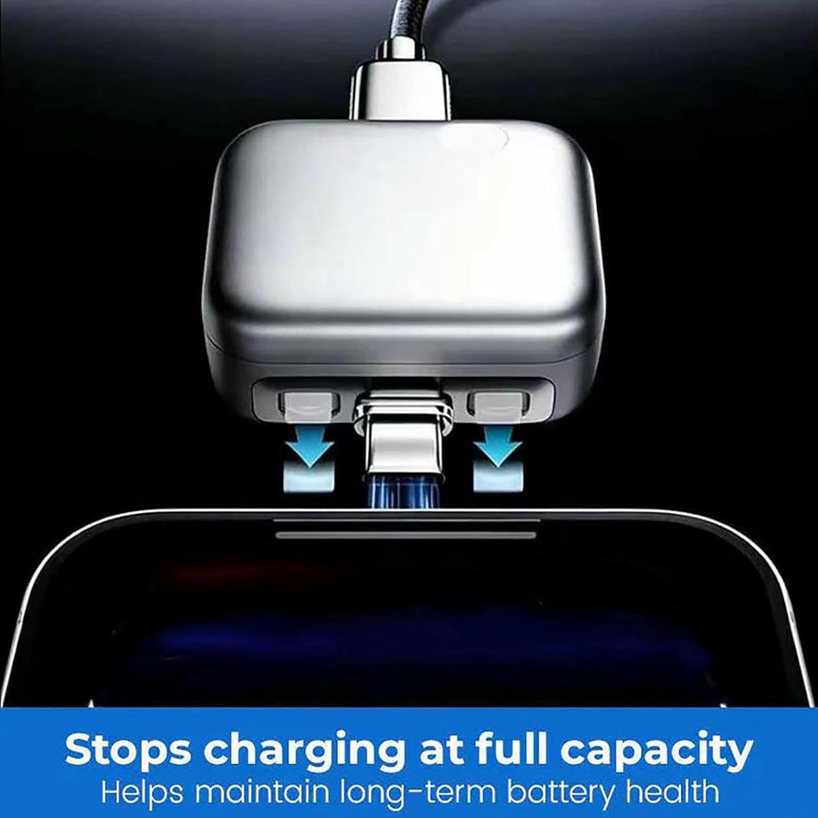 Cargador inteligente con función de detención de carga, cable carga con desconexión automática, dispositivo de expulsión al completar la carga y adaptador universal protección contra sobrecarga (1pcs)