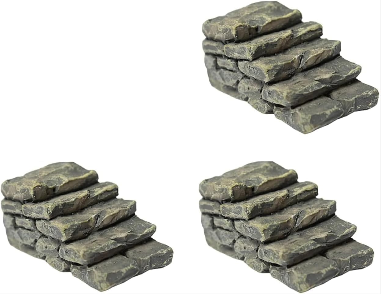 3Pcs Miniature Resin Bridge Stair Stone Straight Bridge Stairs Steps Garden Fairy Ornament Micro Landscaping Decor Bonsai Craft Straight Stairs Outdoor, Garden Sculptures and Statues, Decorations