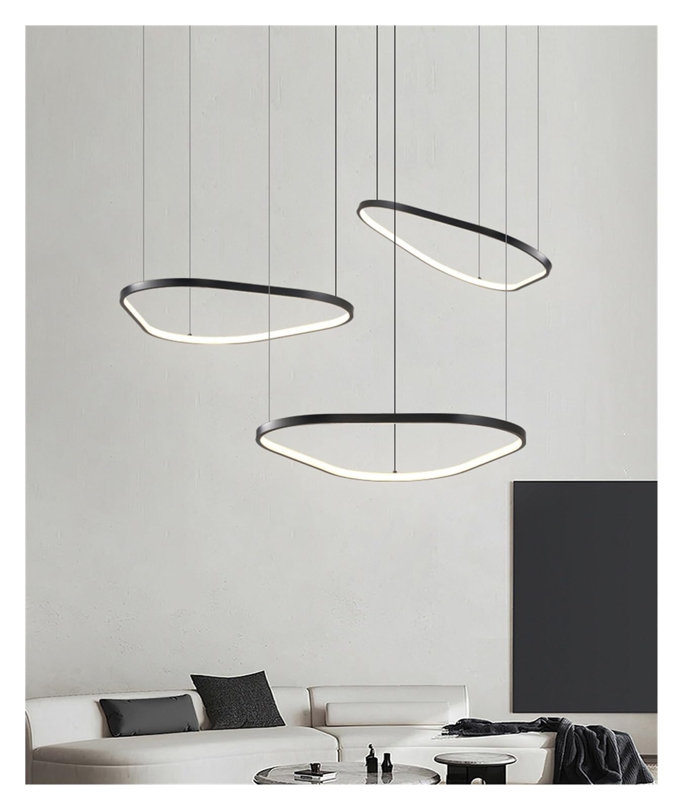 Luminaire suspendu triangle noir de style scandinave, l'excellence du lustre