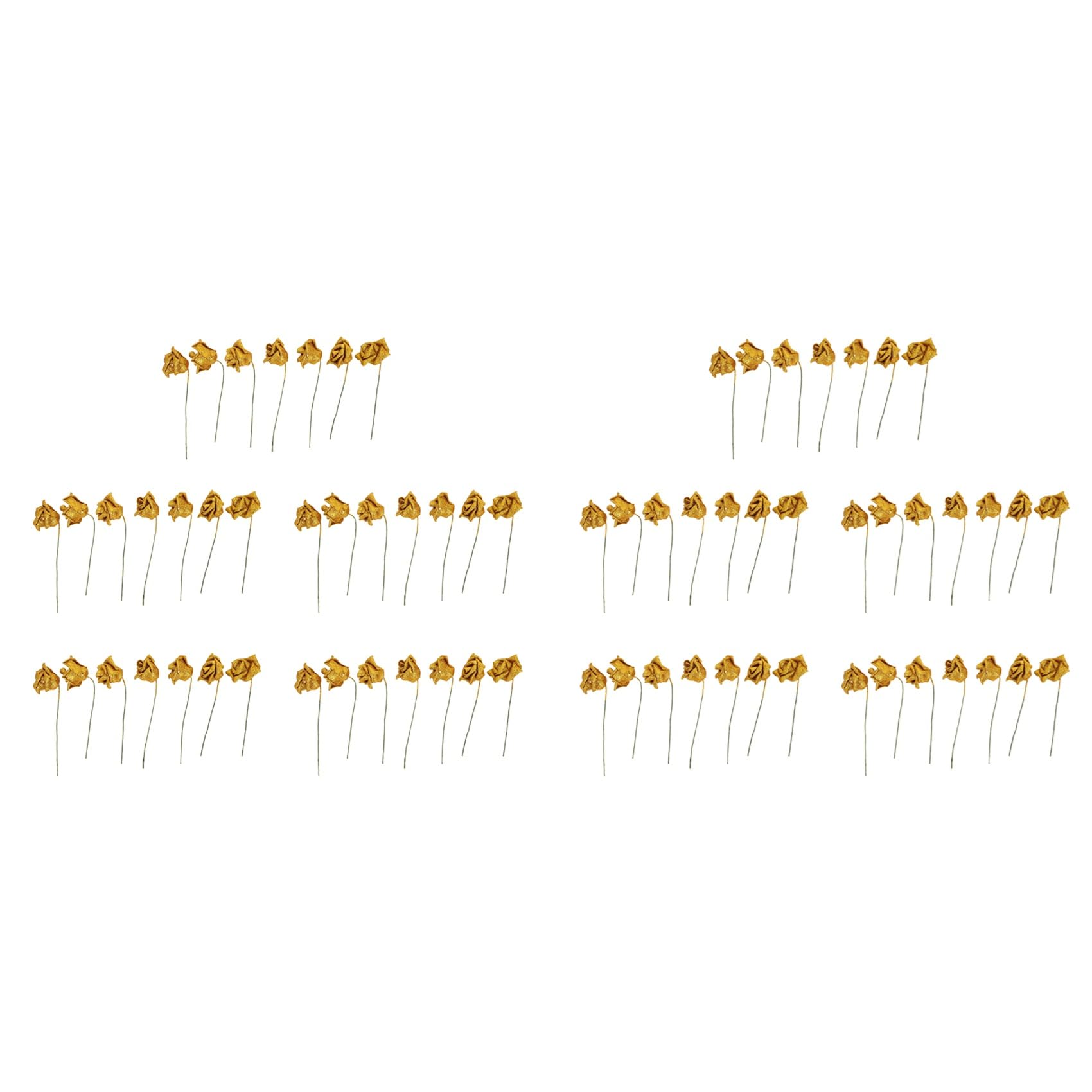 Vjsujehgy 70Pcs Foam Glitter Artificial Rose Decor, Gold
