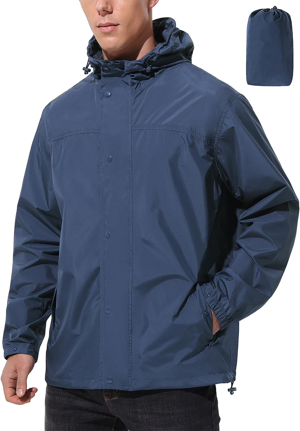 Mens Lightweight Rain Jacket Waterproof Windbreaker Packable Rain Coat with Hood for Golf Running Hiking Travel Mens Lightweight Rain Jacket Waterproof Windbreaker Packable Rain Coat with Hood for Golf Running Hiking Travel