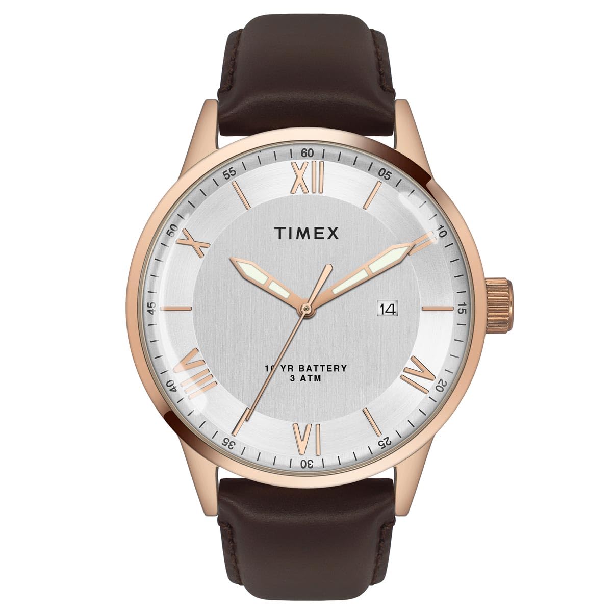 TIMEX Men Leather Silver Round Analog Dial Watch- Tweg19917, Band Color-Brown (B0CQRQYQZZ) Amazon Price History, Amazon Price Tracker