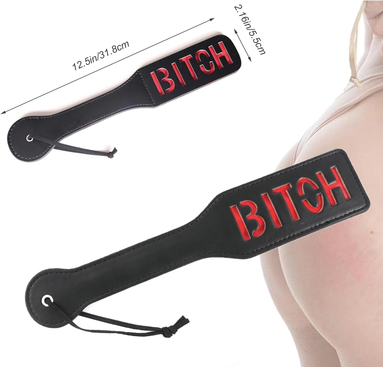 BDSM Toys Sex Paddle Spanking Adult Sex Toys for Couples, Leather Sex Whip Bondage Gear & Accessories with Easy-Grip Design Sex Bondage Restraints, SM Games Adult Toys for FET ish Roleplay