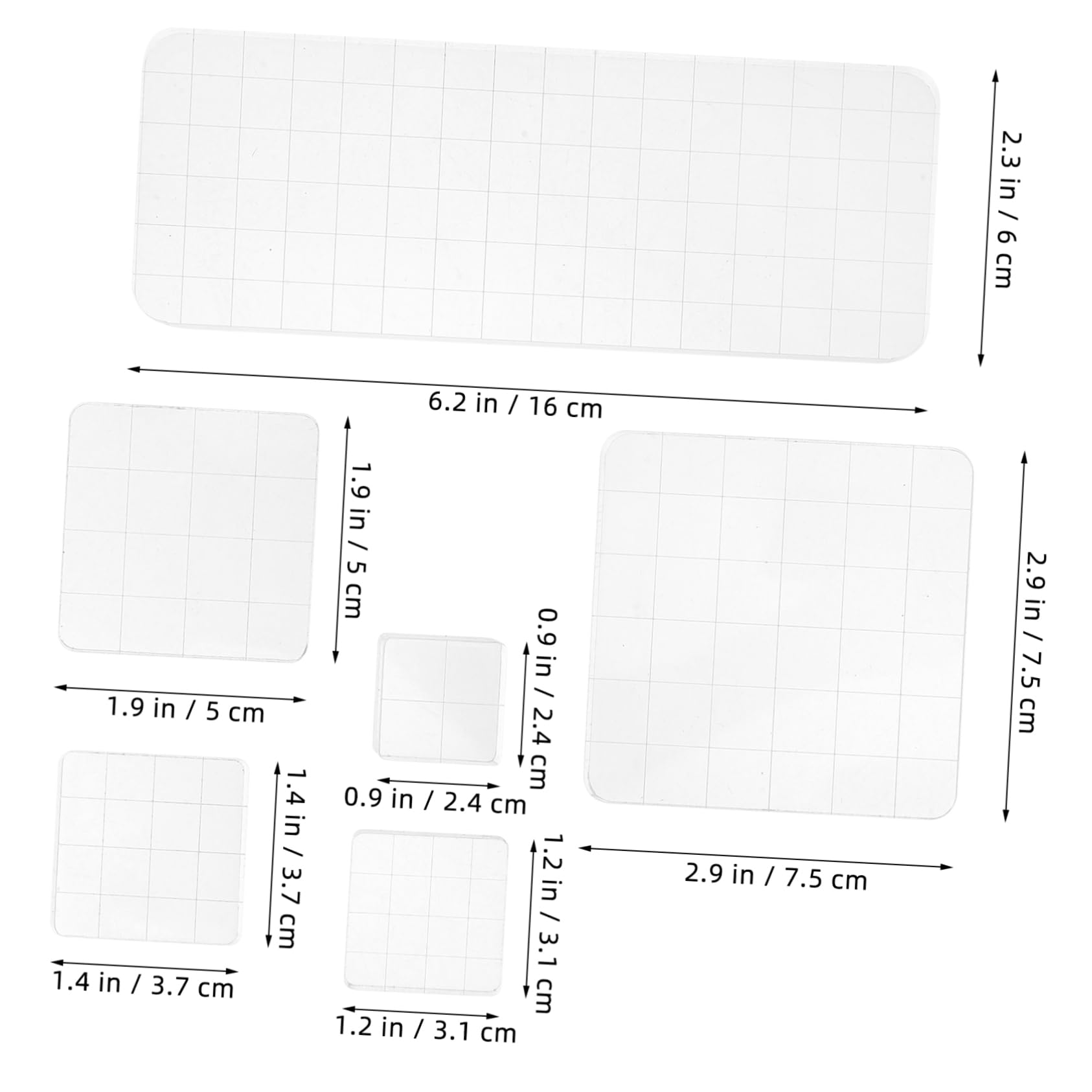 HOMSFOU DIY Block Stamping Tools 6 Acrylic Stamp Blocks Grid Lines for Journal Stamps