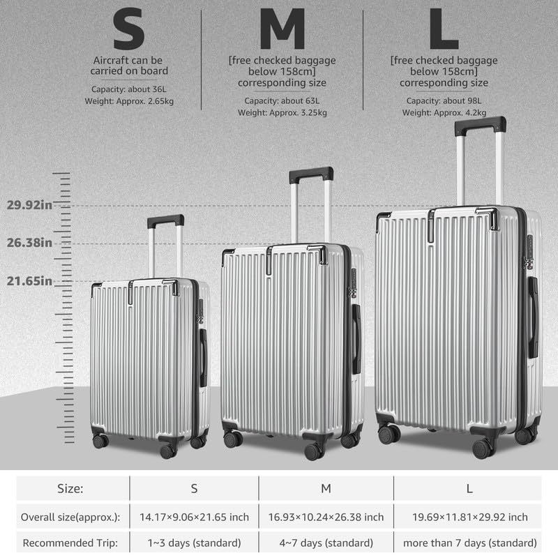 Tolino-Premium-Carry-on-Luggage-Airline-Approved-Spinner-Wheels-TSA-Lock-Hard-Shell-Suitcase-with-Metal-Corner-Perfect-Travel-Companion-for-Adults-Silver-S20inCarry-on