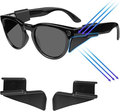 Side Shields for Ray-Ban Meta Smart Glasses – Safety Covers for Wayfarer, Skyler, Headliner (Gen 1&2) & Oakley Meta HSTN – Lightweight Clip-On, No Charging Interference (Black)