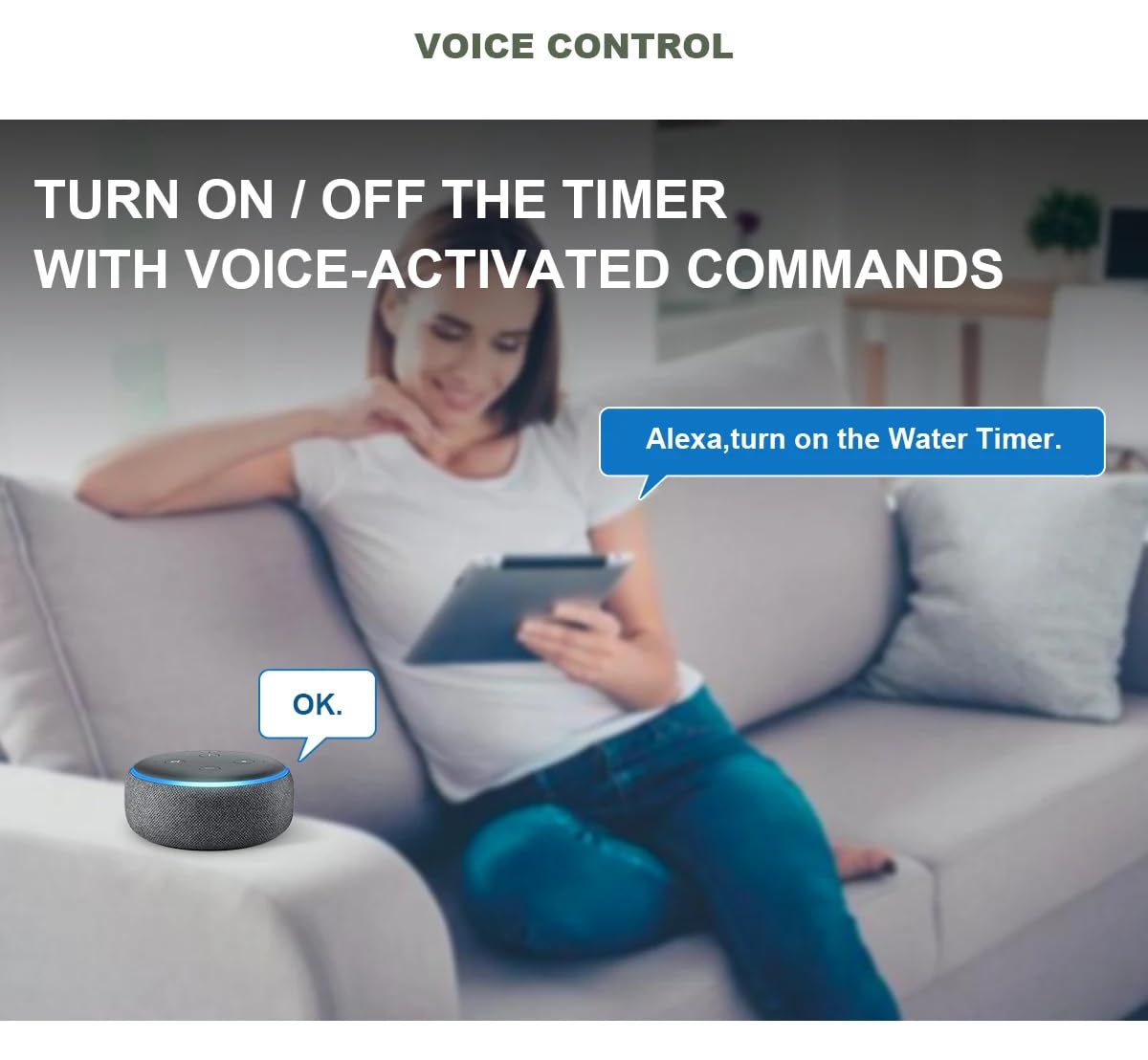 Diagram illustrating the Bluetooth connection method for the XPR3SS HCT626 Water Timer to a smartphone, controlling drippers, plastic sprinklers, and sprayers.