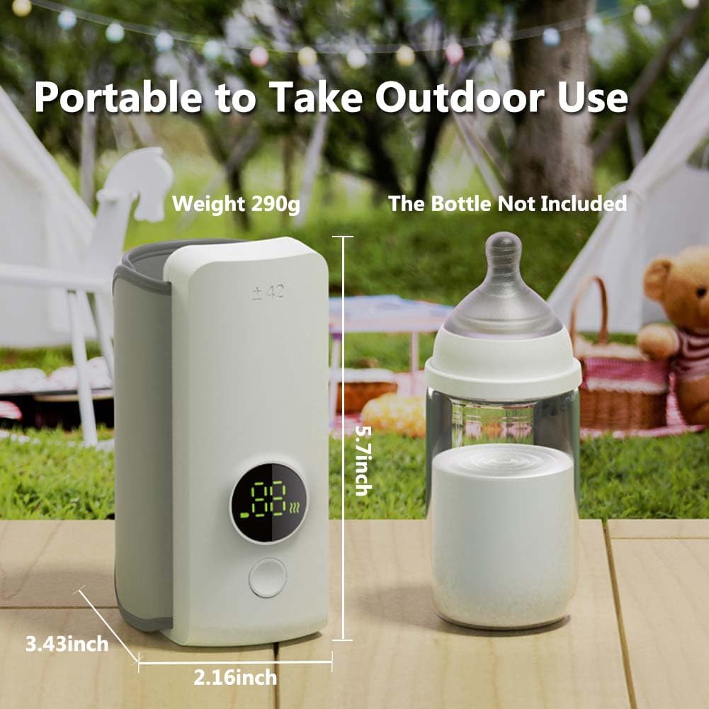 Portable Bottle Warmer for Travel, Rapid Warming with Battery-Powered Temperature Display, Milk Warming for Outsided