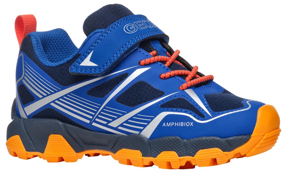 Geox J MAGNETAR BOY B ABX, Boys’ Sneaker, Royal/Orange,