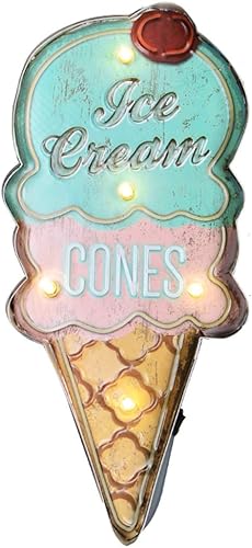 Letrero de metal LED decorativo de barra LED de luz de pared (helado de lujo)